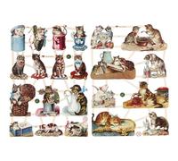 Die Cut Vintage - Chats - 2 feuilles