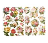 Die Cut Vintage - Fleurs Roses - 2 feuilles G