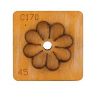Die de coupe en cuir Cheotime, punch de forme de fleur avec base en bois massif et coupeur en acier en carbone pour décoration de sacs de trousseau bricolage, moule à percevoir (45mm)