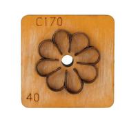 Die de coupe en cuir Cheotime, punch de forme de fleur avec base en bois massif et coupeur en acier en carbone pour décoration de sacs de trousseau bricolage, moule à percevoir (40mm)