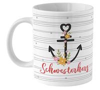 Die Geschenkenkewelt 46480 Gruss und Co Tasse en porcelaine Motif cœur de sœur 35 cl