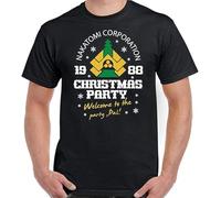 Die Hard Christmas T-Shirt, Mens Nakatomi Party Bruce Willis Movie Unisex Tee Black Manches Courtes(Large)