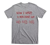 Die Hard Now I Have A Machine Gun Ho Ho Ho T Shirt John McClane Hans Gruber Classic Christmas Movie Tee(Small)
