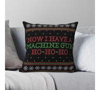 Die Hard Now I Have A Machine Gun Taie d'oreiller carrée en polyester et lin Motif velours Fermeture éclair