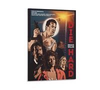 Die Hard Poster - Impression sur toile représentant un flic solitaire qui combat des terroristes dans un gratte-ciel (50 x 75 cm)