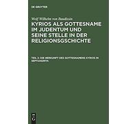 Die Herkunft Des Gottesnamens Kyrios In Septuaginta