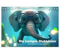 Die lustigen Dickhäuter. Ein Kalender für gute Laune (Tischkalender 2026 DIN A5 quer), CALVENDO Monatskalender: Dieser lustige Elefanten-Kalender ist ... Monate voller fröhlicher Illustrationen.