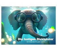 Die lustigen Dickhäuter. Ein Kalender für gute Laune (Wandkalender 2026 DIN A3 quer), CALVENDO Monatskalender: Dieser lustige Elefanten-Kalender ist ... Monate voller fröhlicher Illustrationen.