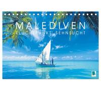 Die Malediven: Fluchtpunkt Sehnsucht (Tischkalender 2027 DIN A5 quer), CALVENDO Monatskalender: Die Inselgruppe der Malediven: Poesie im Pazifik