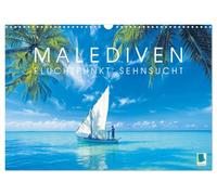 Die Malediven: Fluchtpunkt Sehnsucht (Wandkalender 2027 DIN A3 quer), CALVENDO Monatskalender: Die Inselgruppe der Malediven: Poesie im Pazifik