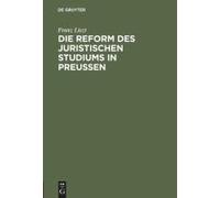 Die Reform Des Juristischen Studiums In Preussen
