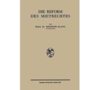 Die Reform Des Mietrechtes