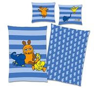 Die Sendung mit der Maus Parure de lit 80 x 80 cm + 135 x 200 cm 100 % coton avec fermeture éclair