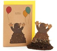 Die Stadtgärtner Carte de Vœux Ensemencée Taupe "Hurra !" - 1 pcs