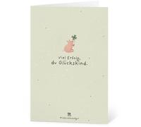 Die Stadtgärtner Cartes de Vœux en Papier à Semer "Bonne chance et plein de réussite" - 1 pcs