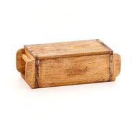 Die Stadtgärtner Lot de 2 moules à briques vintage en bois recyclé avec couvercle | 30 x 14 x 8 cm | Caisses décoratives de qualité supérieure avec ferrures en métal et couvercle en bois | Jardinière