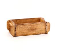 Die Stadtgärtner Moule à briques vintage en bois recyclé avec ferrures en métal | Dimensions : 30 x 14 x 8 cm | Fait main unique et polyvalent comme boîte décorative, boîte de rangement ou boîte à