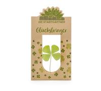 Die Stadtgärtner Porte-bonheur, véritable trèfle à quatre feuilles entre les vitres en verre, cadeau pour le bonheur et comme courage, fabriqué à la main en Allemagne