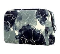 Die Tie Botanical Floral Trousse à cosmétiques pour femme, trousse de toilette de voyage, grande pochette de maquillage pratique avec fermeture éclair, multicolore, 18.5x7.5x13cm/7.3x3x5.1in, Trousse