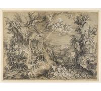 Die Verherrlichung des Sommers mit dem heiligen Hieronymus Poster imprimé par Johann Wolfgang Baumgartner (61 x 91,4 cm)