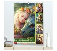 Die Waldmädchen. Eine mystische Reise durch den Zauberwald (hochwertiger Premium Wandkalender 2026 DIN A2 hoch), Kunstdruck in Hochglanz: Entdecken ... Welt kleiner Heldinnen aus dem Mittelalter