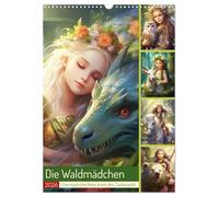 Die Waldmädchen. Eine mystische Reise durch den Zauberwald (Wandkalender 2026 DIN A3 hoch), CALVENDO Monatskalender: Entdecken sie die verzauberte Welt kleiner Heldinnen aus dem Mittelalter