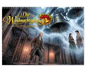 Die Weihnachtsglocken - Eine Weihnachtsgeschichte (Wandkalender 2027 DIN A3 quer), CALVENDO Monatskalender: Die geheimnisvollen Glocken zeigen Trotty eine Zukunft voller Leid und Hoffnung