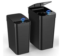 Diealles Shine 2 Poubelle Salle Bain, Electrique 15L & 12L avec Capteur Automatique, 3 Modes de Fonctionnement, Poubelle Intelligente étanche et Silencieuse, pour Cuisine, Bureau, Toilette