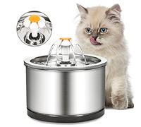 Diealles Shine Fontaine à Eau pour Chat Silencieuse en 4 étapes 2.5L avec Lumière LED et Filtre