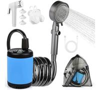 Diealles Shine Kit Douche de Camping, Douche Portable, 7500mAH Pompe de Douche Électrique Rechargeable, Afficheur Intelligent et Pomme de Douche 5 Modes pour Extérieure,Camping,Randonnée