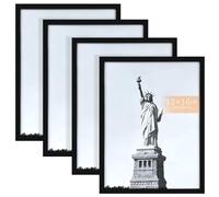Diealles Shine Lot de 4 Cadres Photo 30x40 cm, Cadre Noir 30x40 cm, Cadre Bois, MDF Léger, pour Photos, Images, Affiches, Puzzle