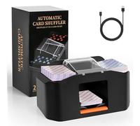 Diealles Shine Melangeur de Carte Électronique, Mélangeur de Cartes à Jouer à 2 Plats, 2000mAh Batterie Trieur de Carte pour Jeux de Cartes UNO Texas Holdem Home Blackjack Casino Poker