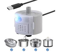 Diealles Shine Pompe LED Fontaine a Eau, USB Pompe pour Fontaine a Chat, Silencieuse Pompe de Rechange pour Fontaine
