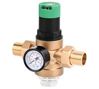 Diealles Shine Réducteur de pression d'eau 3/4", régulateur de pression d'eau avec manomètre et filtre à tamis, valve réducteur de pression régulateur de pression en laiton pour maisons, bâtiments