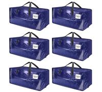 Diealles Shine Sac de Rangement, Lot de 6 92L Sac Demenagement avec Fermeture Éclair et Poignée, Pliable Extra Grandes Sac Rangement pour Déménagement Camping Linge Lit Rangement des Vêtements