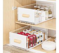 Diealles Shine Tiroir Coulissant Cuisine, 24x40x17CM Organiseurs de Placards, pas Besoin de Percer Panier Coulissant Cuisine pour Rangement Dressing