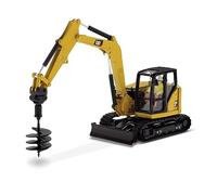 CATERPILLAR DCM85596-Pelle 308C CR Nouvelle génération avec Divers Outils Boite métal et conducteur- Echelle : 1/50