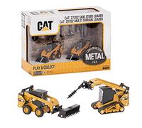 Diecast Masters 85609 Kit de chargeur compact Caterpillar 272D + chargeur à chenilles 297D + accessoires Cat détaillé dans boîte de présentation Échelle 1:64 env. 13,5 x 5,6 x 5,6 cm à partir de 8 ans Jaune