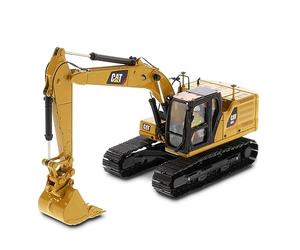 Diecast Masters 85657 - Pelleteuse Caterpillar avec 4 Outils 323 Hex, échelle 1:50, env. 9,5 x 3,4 x 4,6 cm, dès 14 Ans, Jaune
