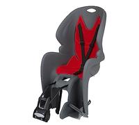 DIEFFE 8020100002 - Siège Arrière Bikey GP FM pour Vélo avec Roues de 26'' à 29'' Convient aux Enfants de 9 à 22 Kg avec Ancrage au Cadre en Couleur Gris Foncé/Rouge