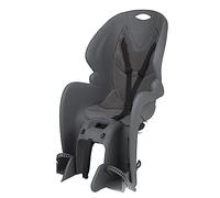 DIEFFE 8020200002 - Siège Arrière Bikey GP pour Vélo avec Roues de 26'' à 29'' Convient aux Enfants de 9 à 22 Kg avec Ancrage sur Le Porte-Bagages en Couleur Gris Foncé/Rouge