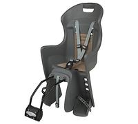 DIEFFE 8630400089 - Siège Arrière Bikey Cool FM pour Vélo avec Roues de 26'' à 29'' Convient aux Enfants de 9 à 22 Kg avec Ancrage au Cadre en Couleur Gris Macaron/Brun