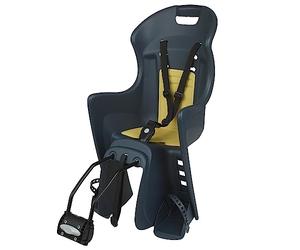 DIEFFE 8630400090 - Siège Arrière Bikey Cool FM pour Vélo avec Roues de 26'' à 29'' Convient aux Enfants de 9 à 22 Kg avec Ancrage au Cadre en Couleur Bleu Denin/Jaune