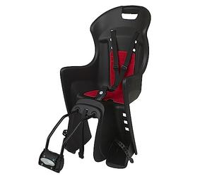 DIEFFE 8630400091 - Siège Arrière Bikey Cool FM pour Vélo avec Roues de 26'' à 29'' Convient aux Enfants de 9 à 22 Kg avec Ancrage au Cadre en Couleur Noir/Rouge