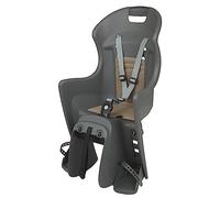 DIEFFE 8630500034 - Siège Arrière Bikey Cool Elm pour Vélo avec Roues de 26'' à 29'' Convient aux Enfants de 9 à 22 Kg avec ancrage Facile sur Le Porte-Bagages en Couleur Gris Macaron/Brun