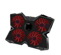 DieffematicZJ Support Ordinateur Portable Laptop Cooler Laptop Cooling Pad Notebook Gaming Cooler Stand with Four Fan and 2 USB Ports for 1 Laptop (Color : Red and Black)