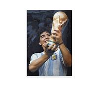 Diego Armando Maradona Poster vintage sur toile Décoration murale rétro pour la maison, la chambre à coucher, le salon 20 x 30 cm