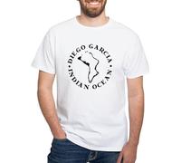 Diego Garcia White T Shirt Men's 100% Cotton, Classic Graphic White T-Shirt Hemden(Medium)