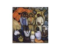 Diego Rivera Painter Works (Triumph of The Revolution) - Impression sur toile esthétique de musique et de cinéma, décoration de salon, chambre à coucher, 70 x 70 cm, style sans cadre