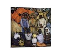 Diego Rivera Painter Works (Triumph of The Revolution) - Impression sur toile esthétique de musique et de cinéma, décoration de salon, chambre à coucher, 40 x 40 cm, style cadre